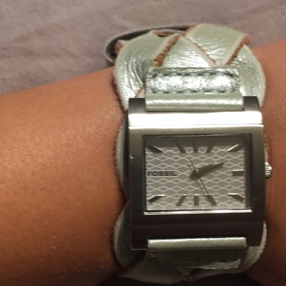 Unique thick braided Fossil watch